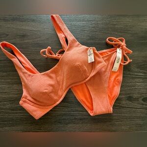 Victoria's Secret/Pink Coral Shimmer Bikini Set. NWT!